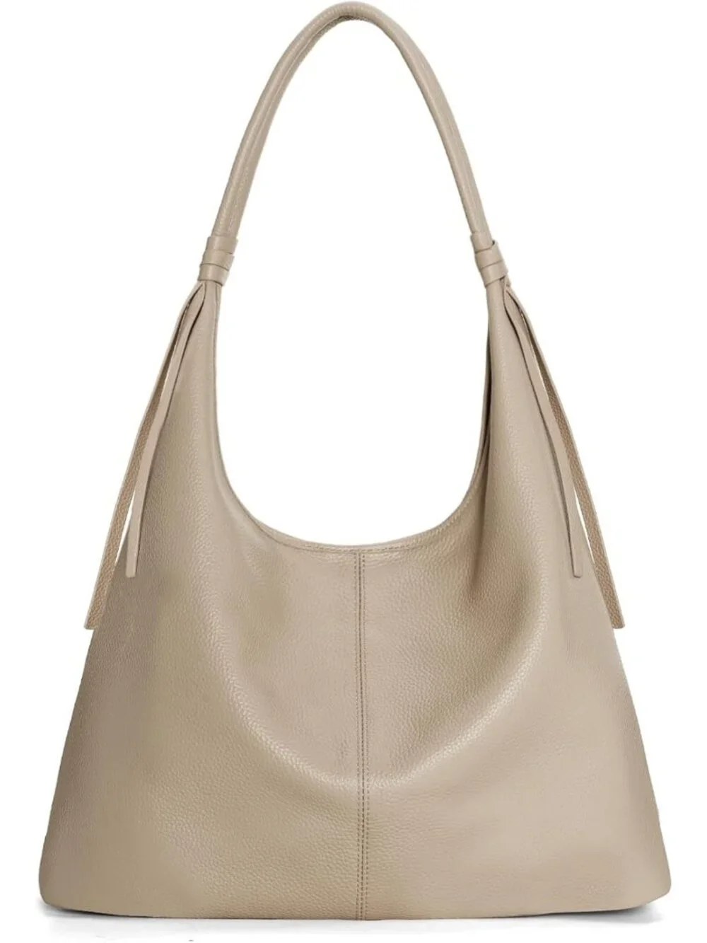 Genuine Leather Slouchy Hobo Bag for Women | Casual Tote Handbag with Tassel